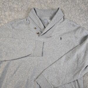 Polo Ralph Lauren Sweater Men's 2XL Gray‎ Cowl Neck Long Sleeve Pullover Soft